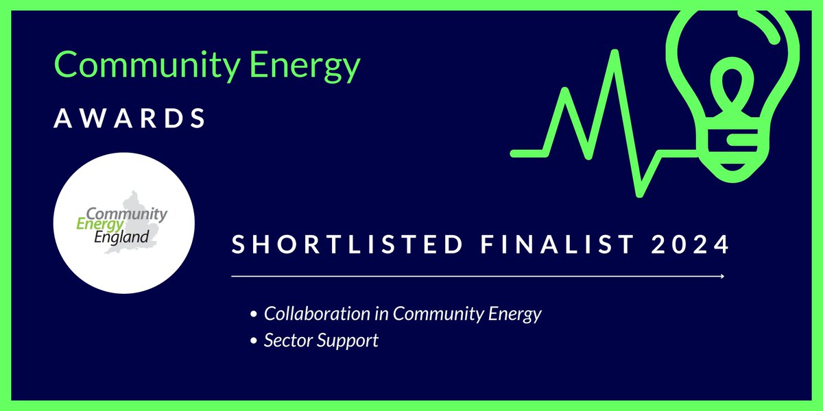 Community Energy South (@cesouthnrg) on Twitter photo We've been shortlisted for two #communityenergy Awards! We are honoured to be shortlisted for the Collaboration in Community Energy award and the Sector Support award and look forward to the ceremony on 22nd November!
#ceawards2024 #communityenergypathways <a href="/Comm1nrg/">Community Energy England</a> We've been shortlisted for two #communityenergy Awards! We are honoured to be shortlisted for the Collaboration in Community Energy award and the Sector Support award and look forward to the ceremony on 22nd November!
#ceawards2024 #communityenergypathways <a href="/Comm1nrg/">Community Energy England</a>
