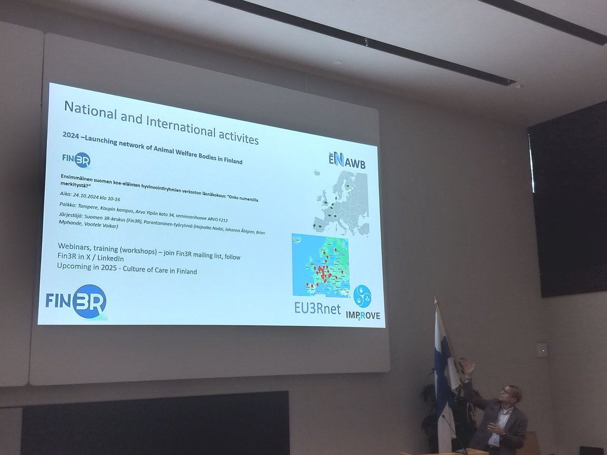 fin3rc's tweet photo. Today, the three short oral presentations were centered around good practices of animal experiments, showing a lot of useful findings!
#fin3r #3Rs #finland #symposium #refinement #reduction #replacement https://t.co/AMbLLaUrRJ