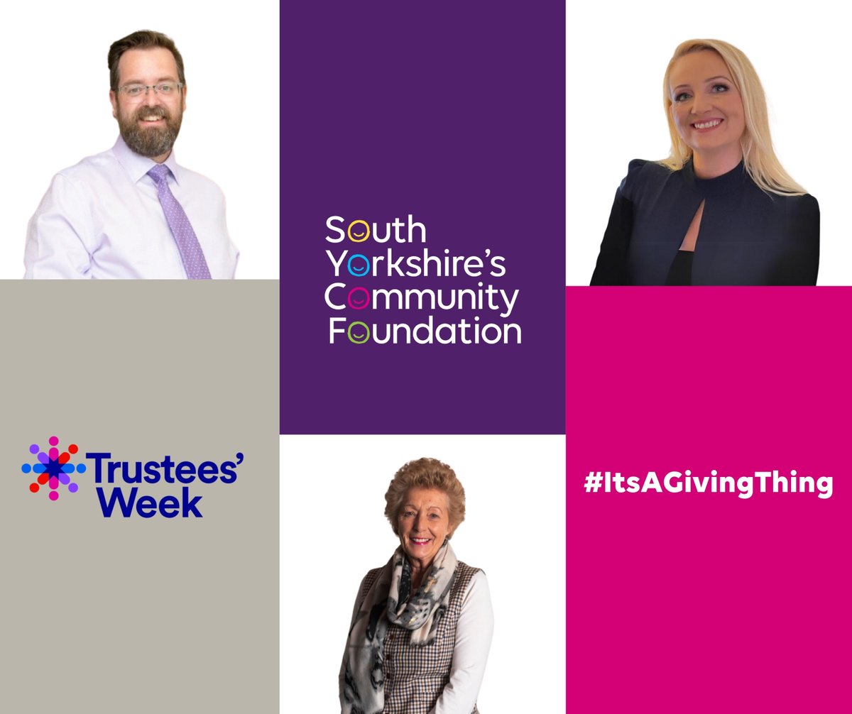 South Yorkshire's Community Foundation (@sycf1986) on Twitter photo Each of our trustees bring a range of skills & knowledge to support SYCF
Today we're recognising
⭐️David Akeroyd Principal <a href="/barnsleycollege/">Barnsley College</a> ⭐️<a href="/MelindaSchofie2/">Melinda Schofield</a> Bauer Media Yorkshire
⭐️Carole O'Neill, former High Sheriff South Yorks
Thanks for all you do for SYCF 🙏
#trusteesweek Each of our trustees bring a range of skills & knowledge to support SYCF
Today we're recognising
⭐️David Akeroyd Principal <a href="/barnsleycollege/">Barnsley College</a> ⭐️<a href="/MelindaSchofie2/">Melinda Schofield</a> Bauer Media Yorkshire
⭐️Carole O'Neill, former High Sheriff South Yorks
Thanks for all you do for SYCF 🙏
#trusteesweek