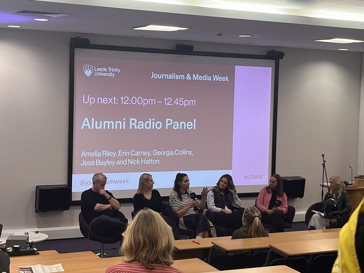 ChloeBrear's tweet photo. It’s great to see where i could get after studying @LeedsTrinity with the #alumni panel today @JournalismWeek 
#LTJMW https://t.co/d9Bbj1L9OP