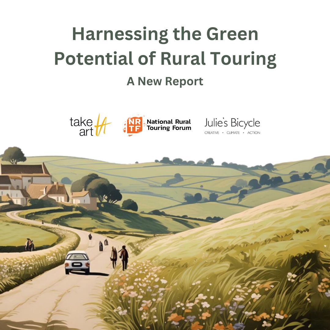 Ruraltouring's tweet photo. Artists, audiences and venues are all playing their part in sustainable touring ecology.

@TakeArt worked with @JuliesBicycle on new research, funded by the National Rural Touring Forum, which reveals the sustainable potential of the sector.

Read more: https://t.co/wmvhiQT0q1 https://t.co/FYXYBPCbBM