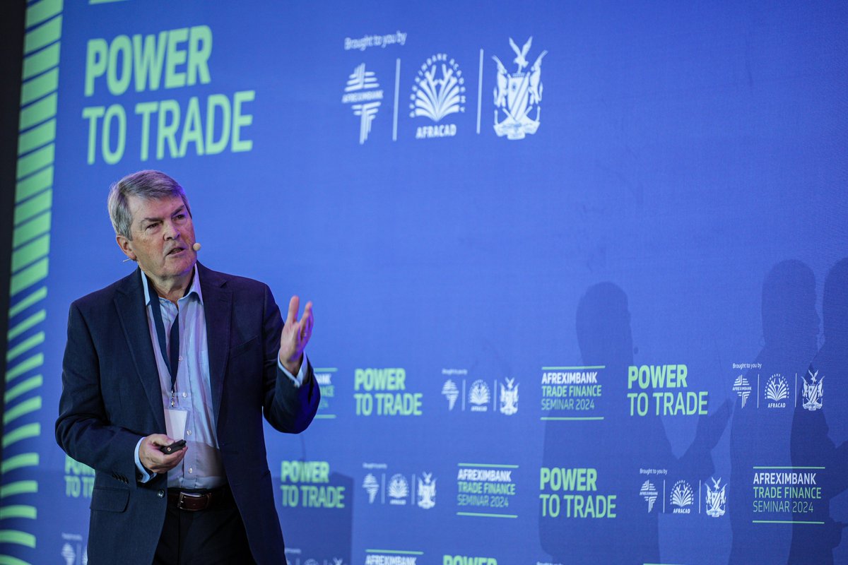 afreximbank's tweet photo. Day 2 of #ATFS2024 started off strong with an impressive presentation from Mr. Aidan Applegarth, Founder of Bankingwise Limited. He delivered two insightful sessions focused on the theme, “Navigating The Storm: Lessons in Commodities Financing From Recent Market Failures.”
Using real-world examples, Mr. Applegarth highlighted the complexities of commodities finance, providing attendees with valuable insights into resilience and risk management in today's volatile market. It was a powerful way to kick off Day 2!
#Afreximbank #AfricanTrade #ATFS2024 #GlobalAfrica