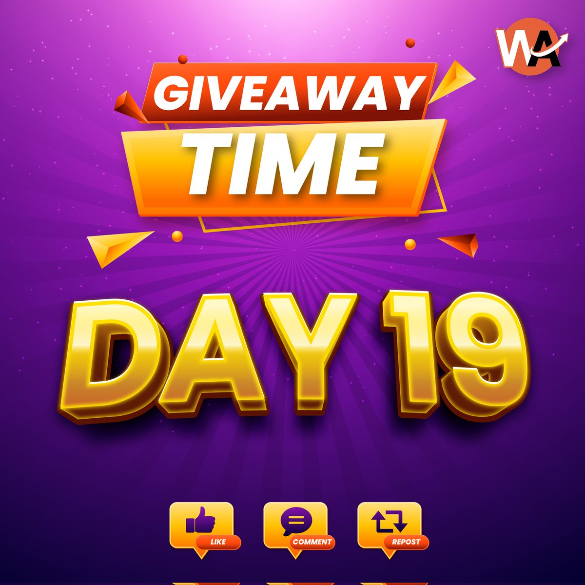 Day 19 of the $6,000 Giveaway 🤑🤑 

To celebrate the #BullMarket, I will do a daily giveaway of $200 ($50 each to 4 people) for the next 12 days.
 
I don't want my community to waste time on TAP TAP games.
 
Instead, you can follow the simple steps and win every day.
 
Here's
