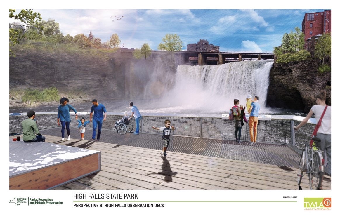 ROCcycling's tweet photo. One week out from the open house on the upcoming High Falls State Park! Swing by MCC’s downtown campus on Wednesday Nov 13th anytime between 4-7pm. 321 State Street. #ROC #RochesterNY https://t.co/9seNtappVV