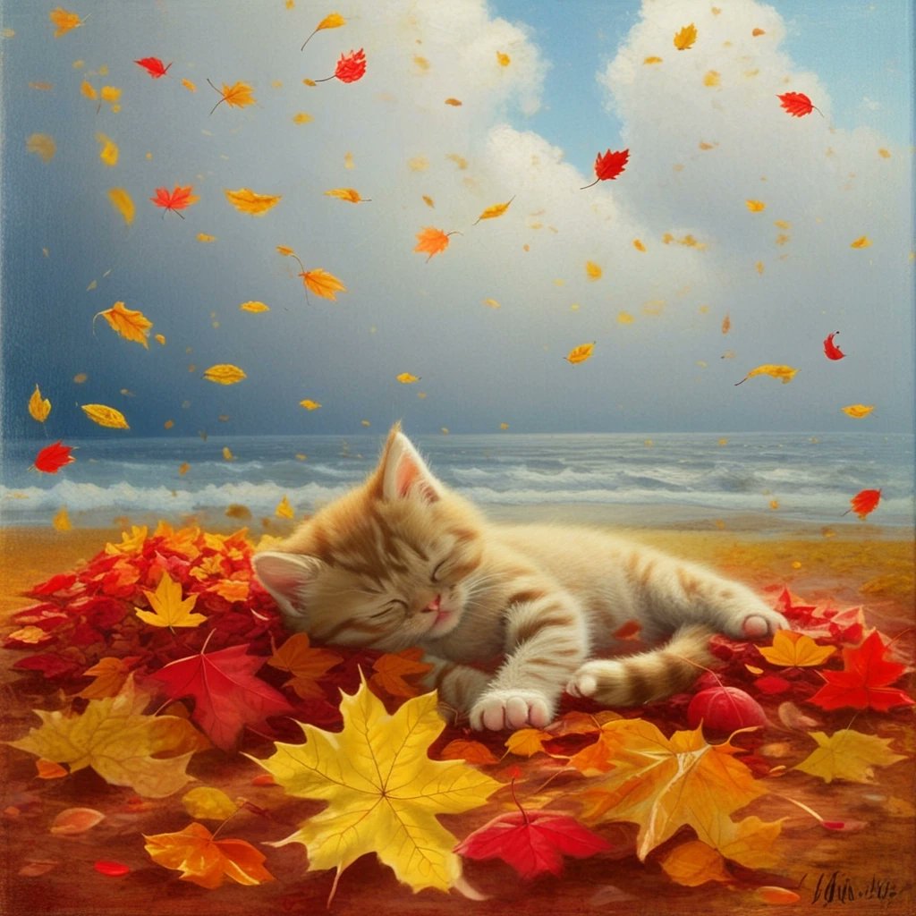 mina100_art's tweet photo. Autumn is falling 🍂
Waves, be quiet, shhh... 🌊🤫

#autumn #cat #kitty #kitten #sleepingkitten #cute #catart #petlover #whimsicalillustration #catlovers #kittyart #peaceful #babycat #healing #Shhh