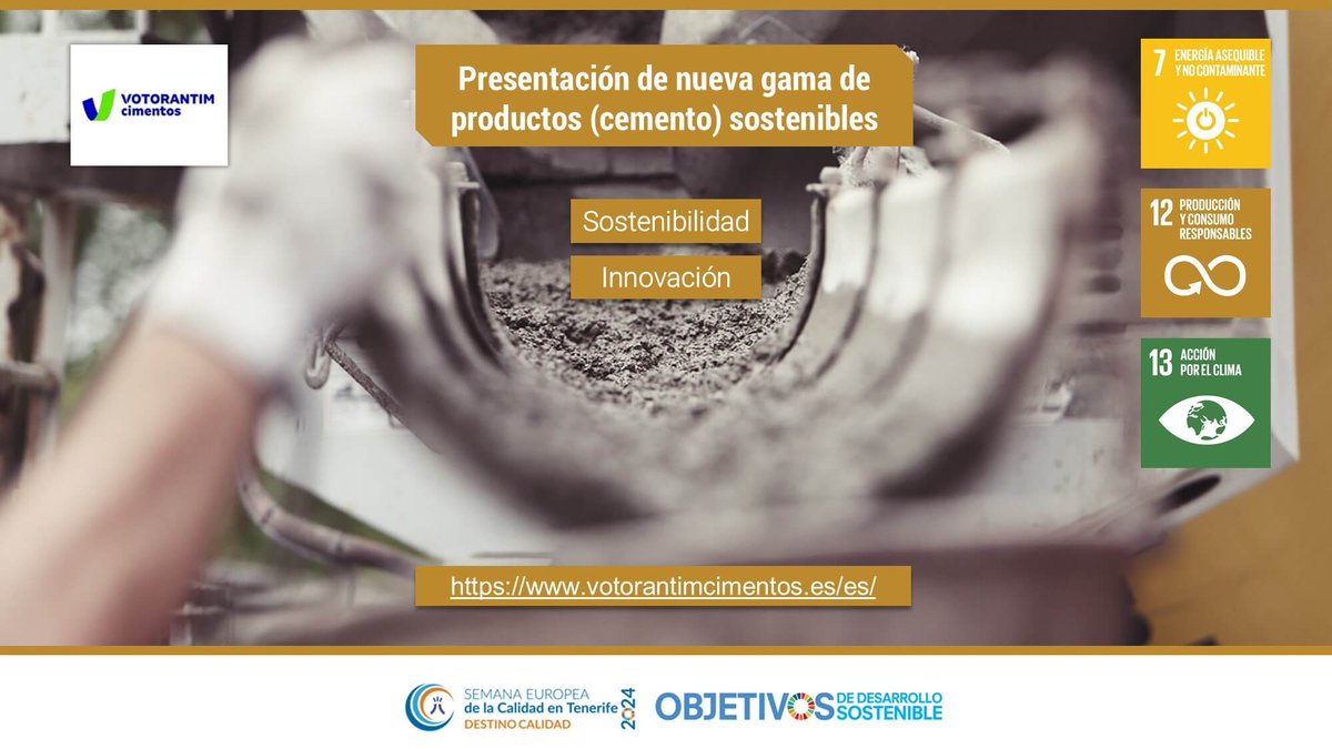 CalidadTenerife's tweet photo. #PanelODS Presentación de nueva gama de productos (cemento) sostenibles
🟦🟨🟧🟩 #ODS: 7, 9, 12, 13
➡️ Votorantim Cementos España S.A.
#SEC2024 https://t.co/06HsY0h06V