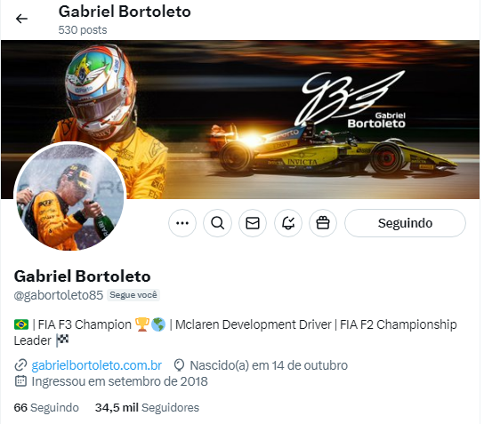 EstagiariodaF1's tweet photo. MUTIRÃO BRASIL NA F1 🔥

Como assim nosso piloto na F1 tem apenas 34,5 mil seguidores????????

BORA MOSTRAR A NOSSA FORÇA E AUMENTAR ISSO AÍ GALERA!!!!!!!!!!!! https://t.co/AQF24w9y5I