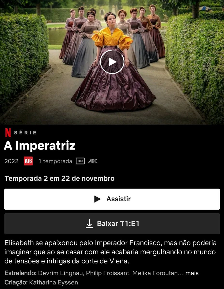 Preciso falar sobre essa série, A imperatriz é simplesmente incrível, estou ansiosa para a segunda temporada, estarei incomunicável no dia 22