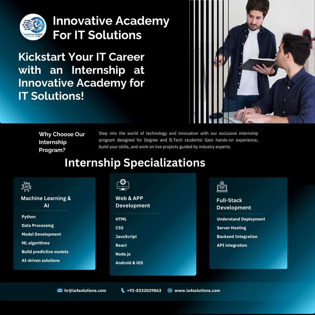 ia4solution's tweet image. #fullstackdevelopment #wackycodes #itcareer #jobsinmp #it #phpframeworks #careergap #reactjsdevelopment #pythondjangoappdevelopment #magento #academicprojects #flutterappdevelopment #automationtesting #softwaretraining #placement #digitalmarketing #learndigitalmarketingonline