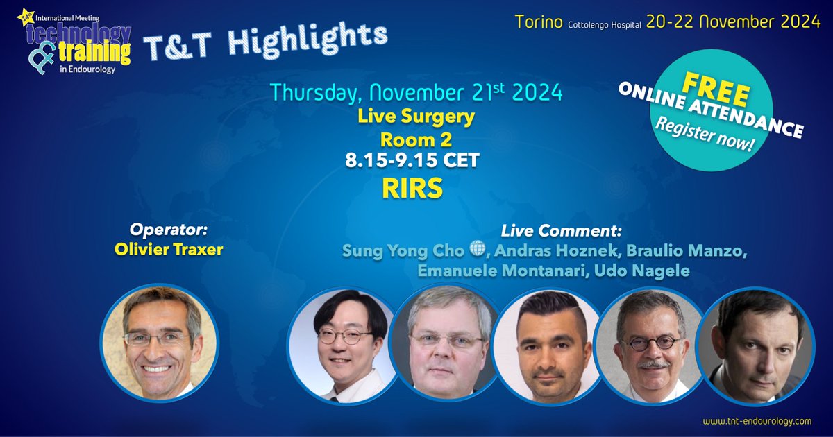 T&T Endourology (@endourologyt) on Twitter photo Experience #TNT2024 live surgeries! Top surgeons, expert moderators, and cutting-edge techniques. Elevate your urology knowledge – register today! #Urology #Endourology
Free online attendance! Register now: bit.ly/TNTEndourology…
<a href="/scoffonecesare/">scoffone cesare</a> <a href="/OTRAXER/">Olivier Traxer</a> <a href="/kmoretry/">Sung Yong CHO</a> <a href="/urobraulio/">MD Braulio O. Manzo</a> Experience #TNT2024 live surgeries! Top surgeons, expert moderators, and cutting-edge techniques. Elevate your urology knowledge – register today! #Urology #Endourology
Free online attendance! Register now: bit.ly/TNTEndourology…
<a href="/scoffonecesare/">scoffone cesare</a> <a href="/OTRAXER/">Olivier Traxer</a> <a href="/kmoretry/">Sung Yong CHO</a> <a href="/urobraulio/">MD Braulio O. Manzo</a>