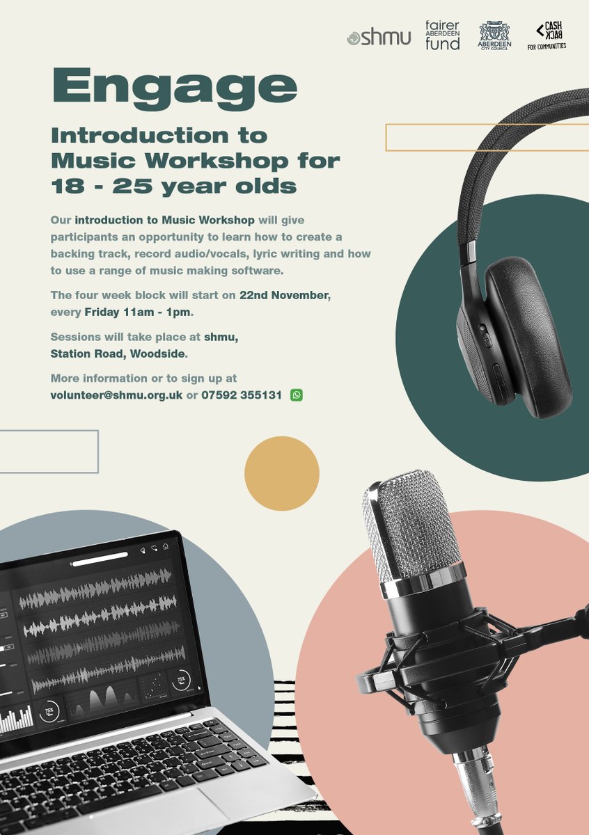 shmuORG's tweet photo. Are you between 18-25 years old and interested in learning new skills in music? Why not join our Introduction to Music Workshop?
Starting on Friday 22nd November 11am - 1pm. Get in touch now to sign up - volunteer@shmu.org.uk or call/message 07592 355131 @CashBackScot https://t.co/ytXHLYtJU8
