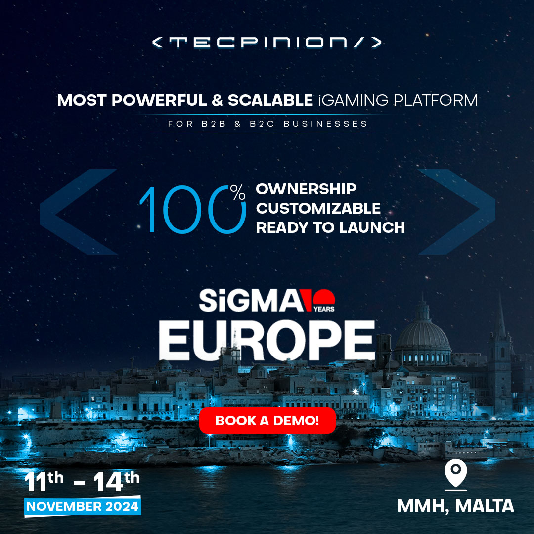 tecpinion's tweet photo. The most powerful, ready-to-launch and fully customizable platform!
Ideal for both B2B and B2C, with complete ownership.
Book a demo now! - https://t.co/1Tmp5UyqzI
#SiGMAEurope2024 #SiGMAEurope #SiGMAMalta #SiGMAMalta2024 #SigmaWorld #Maltaweek #iGaming #Tecpinion #Conference https://t.co/9wodVGQaUq