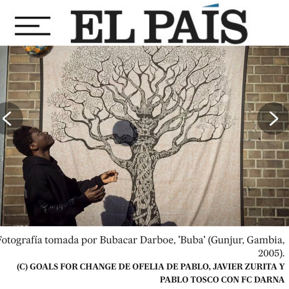 #GoalsforChange en El País!
“Fútbol, estudiar, Rummikub, senderismo…la cara desconocida de jóvenes migrantes, retratada por ellos mismos” <a href="/Planeta_Futuro/">ELPAÍS PlanetaFuturo</a> Gracias ✍🏾 <a href="/ce_jan/">Cecilia Jan</a>. Proyecto creado por @Javier_Zurita <a href="/OfeliadePablo/">Ofelia de Pablo</a> y <a href="/PavlobskiRoisen/">Pablo Tosco</a> junto a <a href="/fcdarna/">FC Darna 2019</a> ⚽️  <a href="/hakawatifilm/">Hakawatifilm</a>