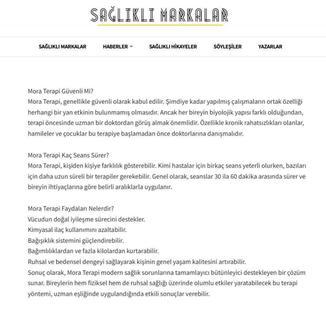MoraTurkiye's tweet photo. "Son zamanlarda sağlık alanında ismini sıkça duyduğumuz bir tedavi yöntemi bulunuyor; Mora terapi. Biorezonans uygulamaları arasında en bilineni olan Mora Terapi’yi Türkiye tek yetkili Distribütörü Dilşad Çelebi anlattı." - Sağlıklı Markalar
https://t.co/LCU0JF6YF2
#MoraTerapi https://t.co/l8Tz8D45FX