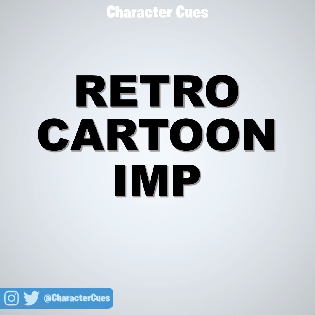 A mischievous, horned cartoon imp, with a devilish grin and tiny wings, zips around causing playful chaos, always dodging trouble with a wink and a laugh. #retrovember