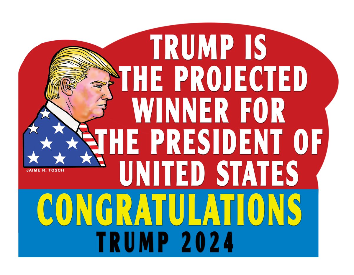 Jaimetosch's tweet image. Here is my announcement on Donald J. Trump wining the Presidency. An illustration of a side view.