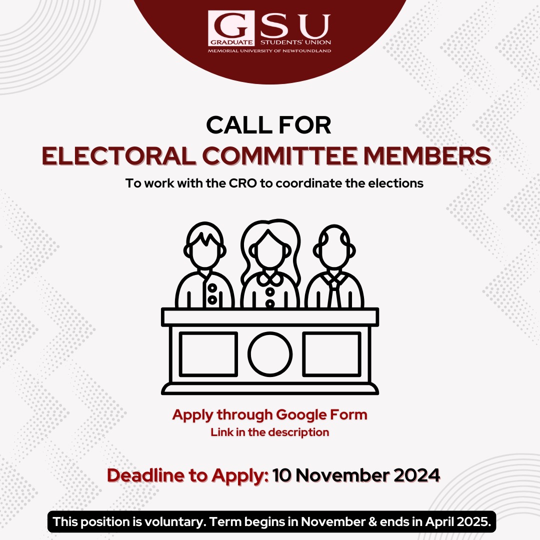GSU is looking for Electoral Committee Members for the term of 2024 - 2025 to help the Chief Returning Officer oversee the by-elections, general elections. This is a voluntary position for this term.

Apply through Google Form - forms.gle/Heh5JhnjD31rqS…

Deadline: 10 November 2024