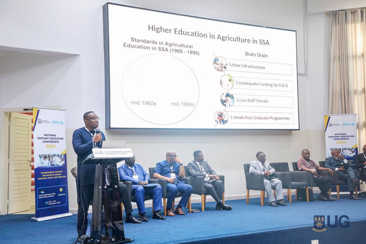 wacci_gh's tweet photo. Our Deputy Director of Research, Innovation, and Development, Dr. @agdanquah presented WACCI’s contributions over the past 17 years in advancing higher education in Africa  and the impact of the Centre’s alumni and faculty research on food and nutrition security in Africa.
2/2 https://t.co/8fjjig34q6