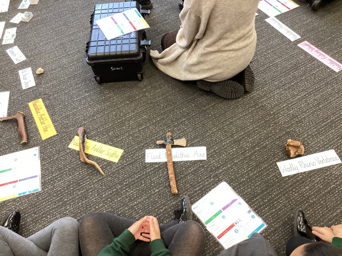 Year 4 have been combining their historical enquiry skills and Voice 21 talk tactics to explore a box of prehistoric artefacts and decide as a class what each of them are. #voice21