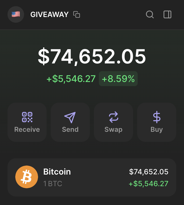 Trump just won and Bitcoin hit $75,000 🔥

As promised, I'm giving away 1 $BTC to 20 followers! 

Like, RT, Comment and Join → t.me/CryptoNobler 

Follow and keep your DMs open, results in 24 hours.