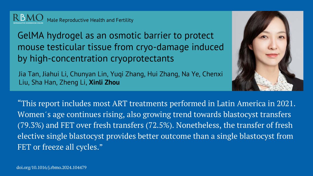 Reproductive BioMedicine Online (@rbmonline) on Twitter photo This new paper provides valuable insights into optimizing testicular tissue cryopreservation, advancing strategies for male fertility preservation, and establishing a universal 'cryopreservation-in vitro culture' protocol for future research.
 
doi.org/10.1016/j.rbmo… This new paper provides valuable insights into optimizing testicular tissue cryopreservation, advancing strategies for male fertility preservation, and establishing a universal 'cryopreservation-in vitro culture' protocol for future research.
 
doi.org/10.1016/j.rbmo…