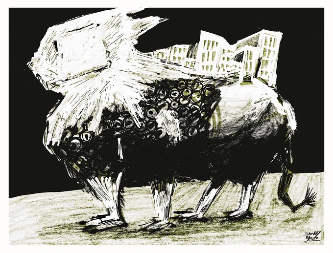 バズってますが、ポスト主の私は幸せそうな絵とは程遠い不穏な絵しか描けません。 
