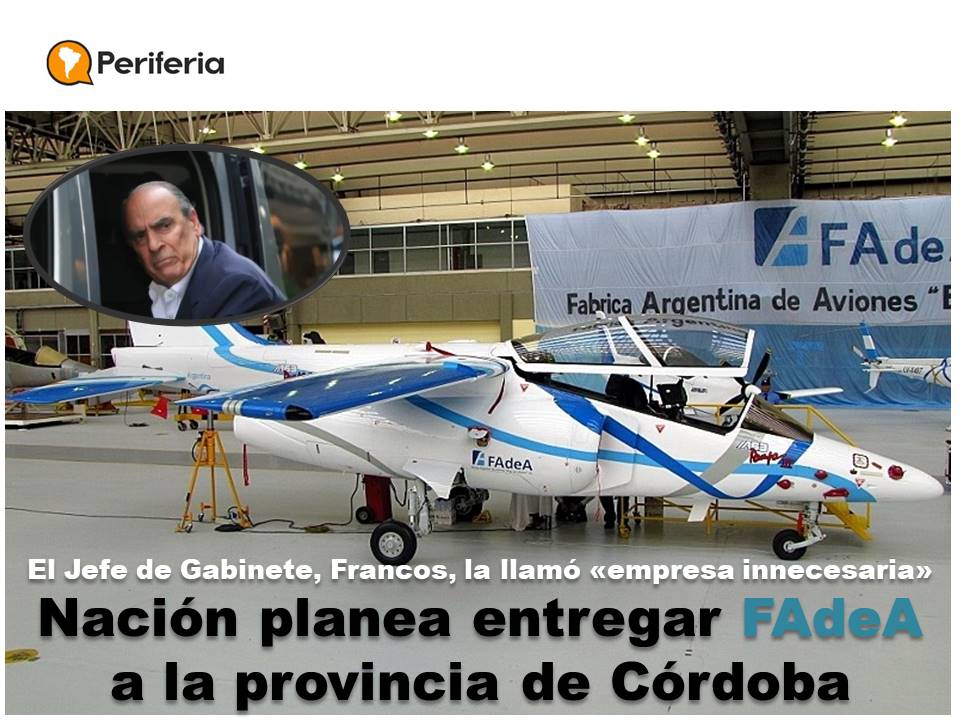 periferiacts's tweet image. Así lo confirmó, el Jefe de Gabinete, @GAFrancosOk quien llamó "empresa innecesaria" a la principal empresa de fabricación de aviones del país @FAdeASA  , y que tiene impacto clave para el sistema científico.
#Aviones #Privatización #Aeronáutica 
periferia.com.ar/politica-cient…