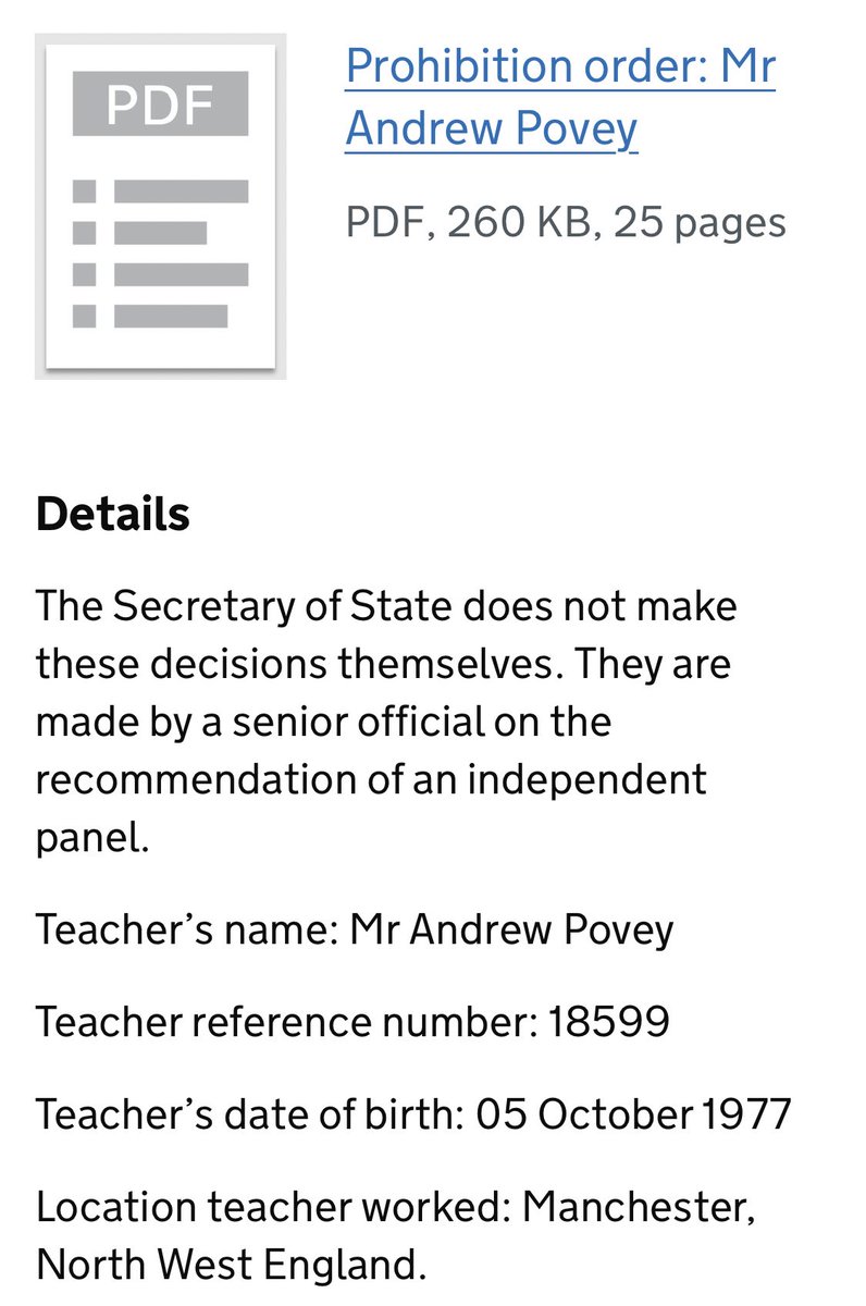 3neartheend's tweet photo. 🚨 𝗕𝗥𝗘𝗔𝗞𝗜𝗡𝗚 𝗡𝗘𝗪𝗦 🚨

Drew Povey banned from teaching children. 

More to follow: https://t.co/ux37cFs2qC