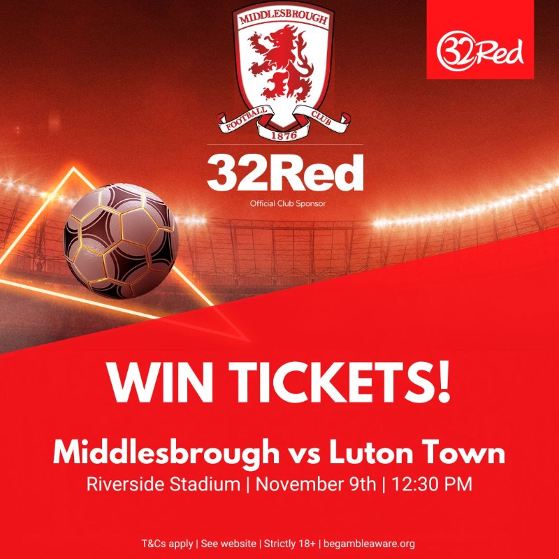 32Red's tweet photo. π¨ #BORO FANS!!!
We're giving away two pairs of tickets to see Boro take on Luton Town on Saturday! ποΈ
1β£ Like this post
2β£ Follow @32Red
3β£ Tell us what Luton's nickname is π
Entry closes at 2pm Friday. Winners picked at random - Good luck!
π #BeGambleAware | #UTB