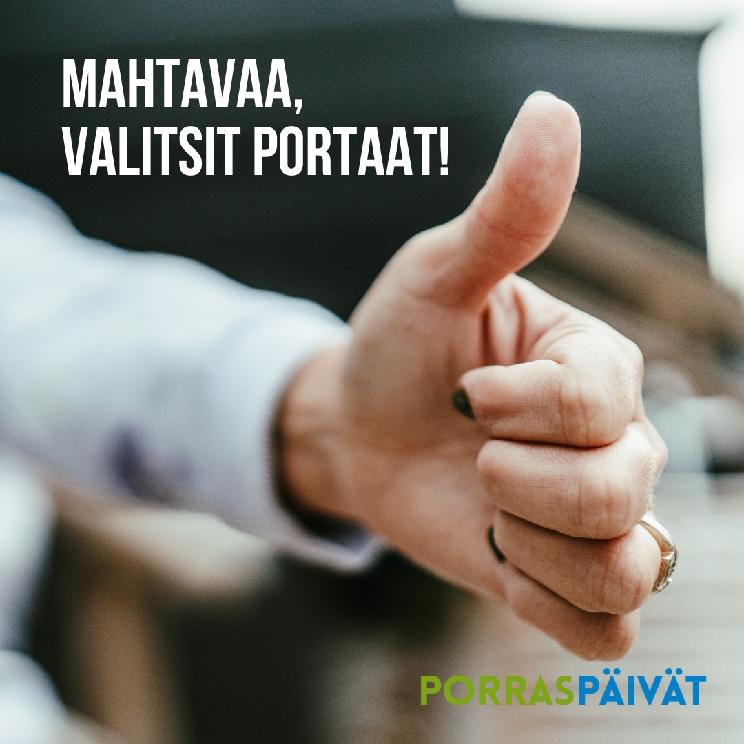 No ihan mahtavaa todellakin! 👍🏼 Mitäpä jos näyttäisit muillekin, että valitsit portaat tällä viikolla? Jaa porraskuvasi somessa aihetunnisteella #porraspäivät, ja kannusta kaveritkin portaisiin!

#LiikkuvaAikuinen #AktiivisuusOnUusiNormaali #AskelTerveyteen
