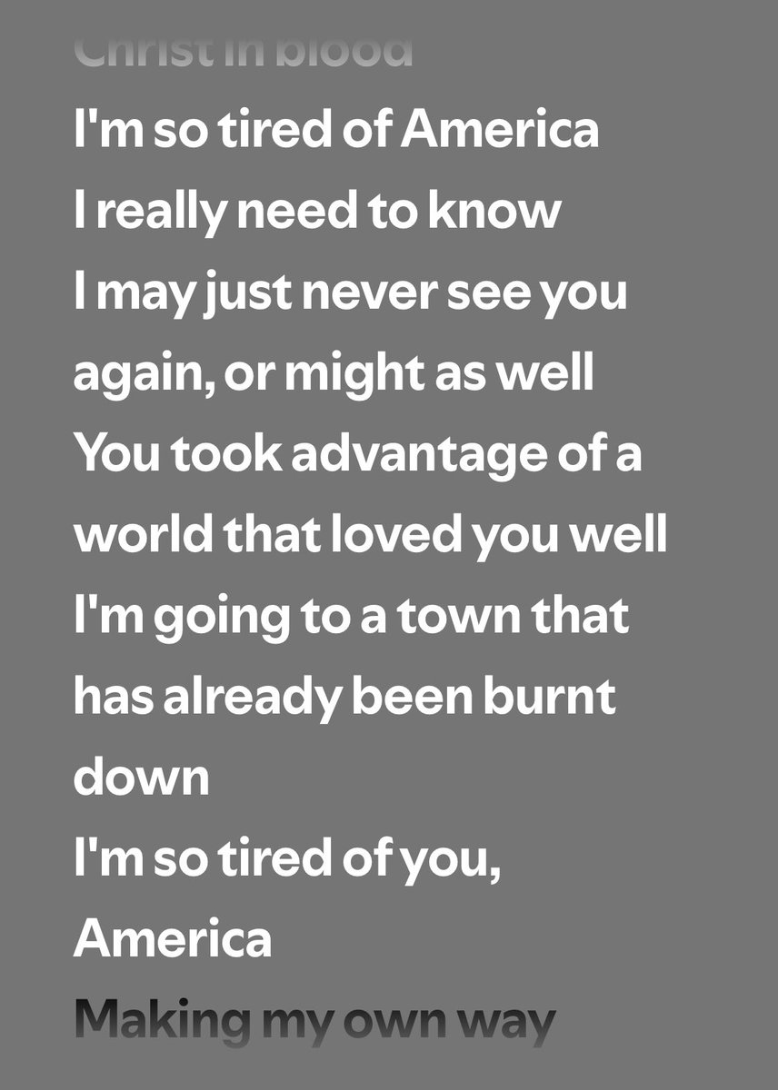 alexa play going to a town by rufus wainwright