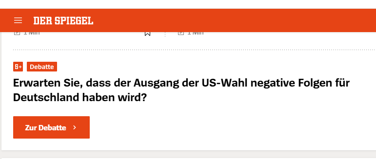 agios_thomas's tweet photo. Zum Sieg von Trump lässt der Spiegel über negative Folgen für Deutschland diskutieren. Die sind so gefangen in ihrer Welt...
🤡 https://t.co/VQB7jeLjuM