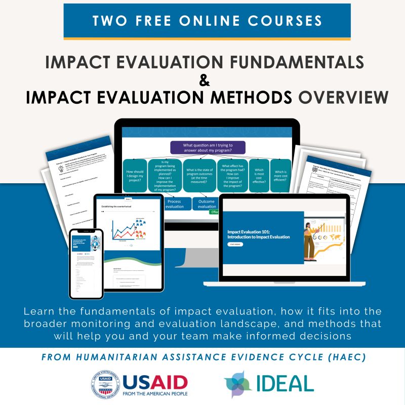 🌍 Enhance Your Humanitarian Impact Evaluation Skills! 🌍 #HAEC now offers two free e-courses designed to strengthen evidence-based decision-making in humanitarian settings.

🎓Certificates provided upon completion  🔗wp.me/p23f03-bxW

#ImpactEvaluation #FreeCourses