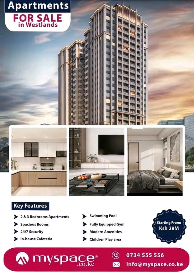 📢 We are excited to offer luxurious 2 and 3 bedroom apartments for sale in Westlands, Nairobi. 
These property feature modern designs, high-end finishes, and amenities
#Westlands #forsale