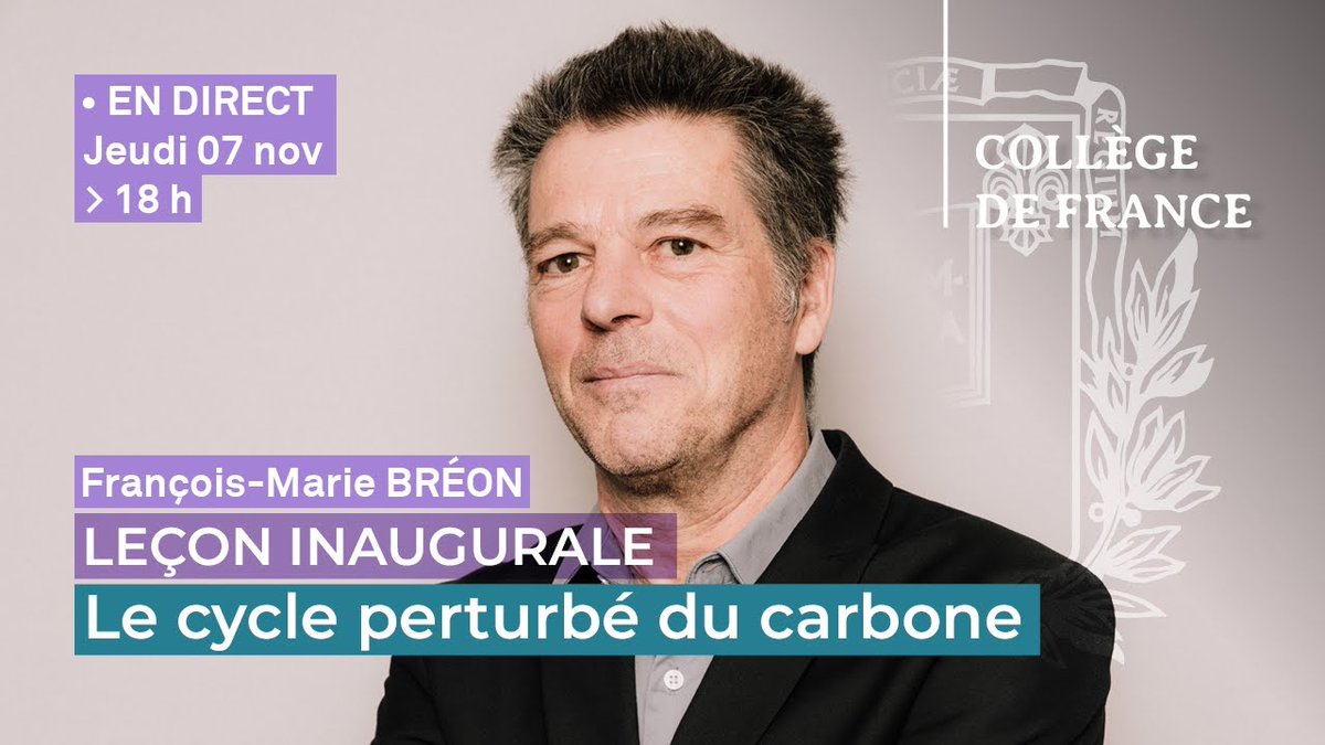 ⏰ Demain, jeudi 7 novembre 2024, 18 h !
#Science #Climat
"Le cycle perturbé du #carbone"
📌 Leçon inaugurale de François-Marie Bréon, professeur invité sur la chaire annuelle Avenir Commun Durable avec le soutien de la <a href="/FondationCDF/">Fondation du Collège de France</a> et de ses grands mécènes la Fondation Covéa et