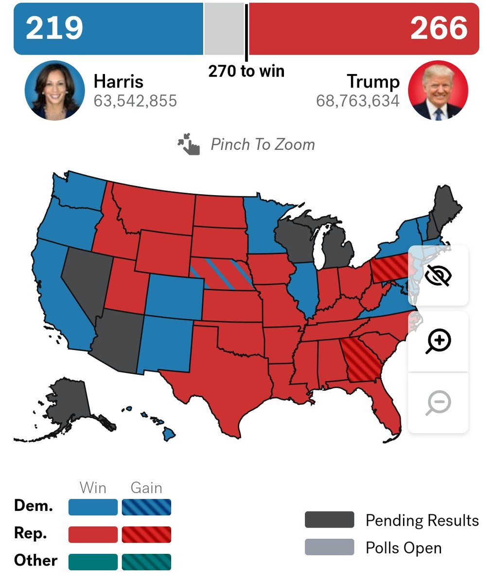 I don't prefer #Red as a colour and like #blue. But today seeing the entire #USA as a red with few blue is a delight. It is a complete washout.Much stronger than 2016. historical comeback by <a href="/realDonaldTrump/">Donald J. Trump</a> 
America and the world need decisive leadership of #Trump <a href="/elonmusk/">Elon Musk</a>