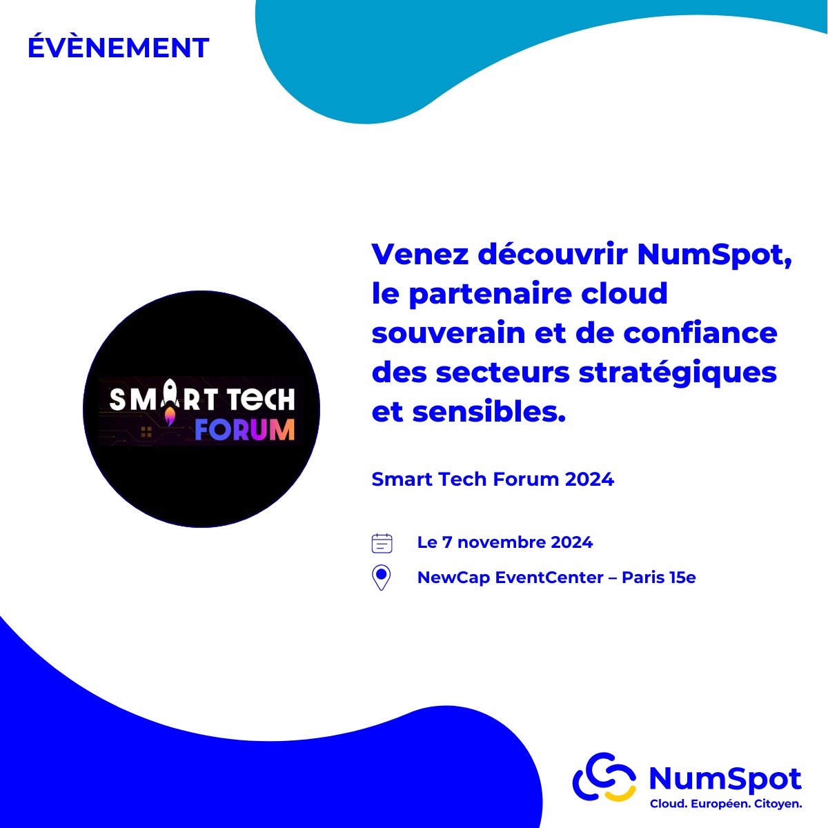 NumSpotCloud's tweet photo. [Évènement 📅]

J-1 avant le Smart Tech Forum 2024, le rendez-vous essentiel pour les professionnels du secteur public. 🚀

Informations et inscription 👇
https://t.co/y4jC8DUiBx

#Cloud #UGAP #SmartTechForum #ITpourleSecteurPublic https://t.co/RDi6NfQr1s