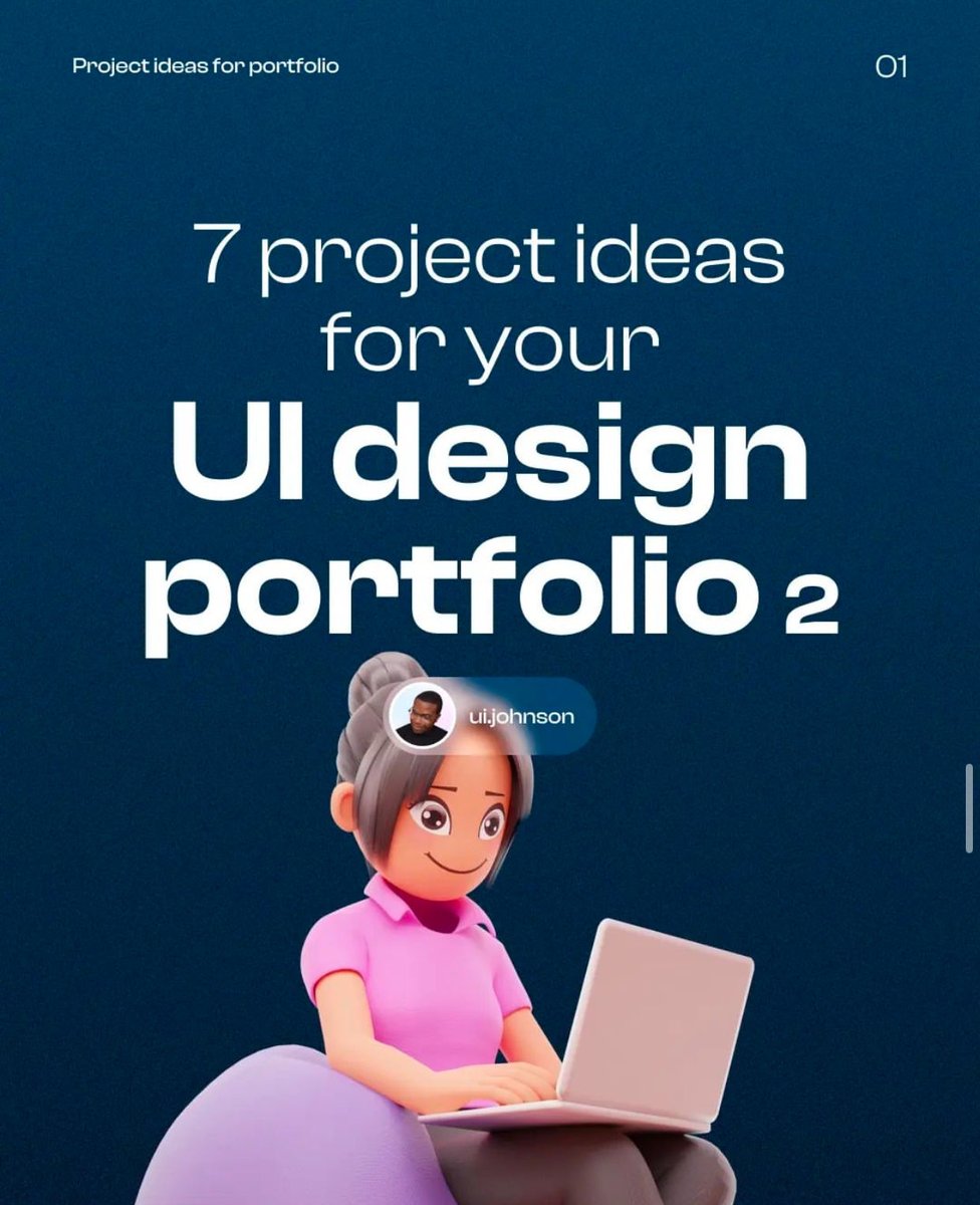Nelsonyolemi1's tweet image. Ul/UX Designer, if you are looking for ideas for your next UI design portfolio project. Here are 7 ideas you can try out and add to your portfolio

Credit: @uijohnson

Retweet &amp;amp; Save For Later ❤️