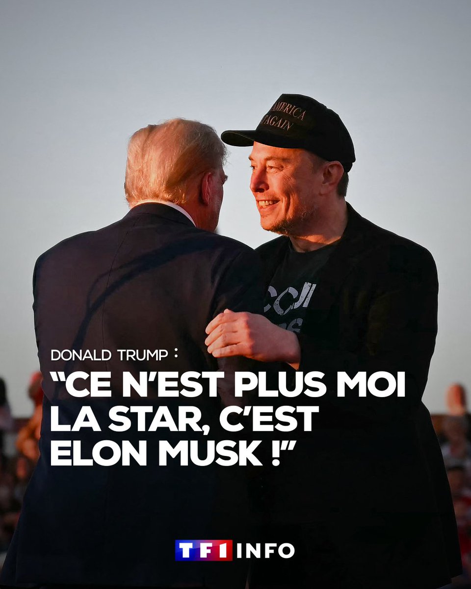 LCI's tweet photo. 🔴 Donald Trump revendique sa victoire à l'élection présidentielle américaine. Le républicain s'est exprimé depuis la Floride et n'a pas manqué de mentionner son plus grand soutien : Elon Musk. "Ce n'est plus moi la star, c'est Elon !" a-t-il lancé. De quoi s'interroger sur la future place du milliardaire aux côtés du pouvoir.

👉 Suivez notre direct - https://t.co/0m6fYMscUs