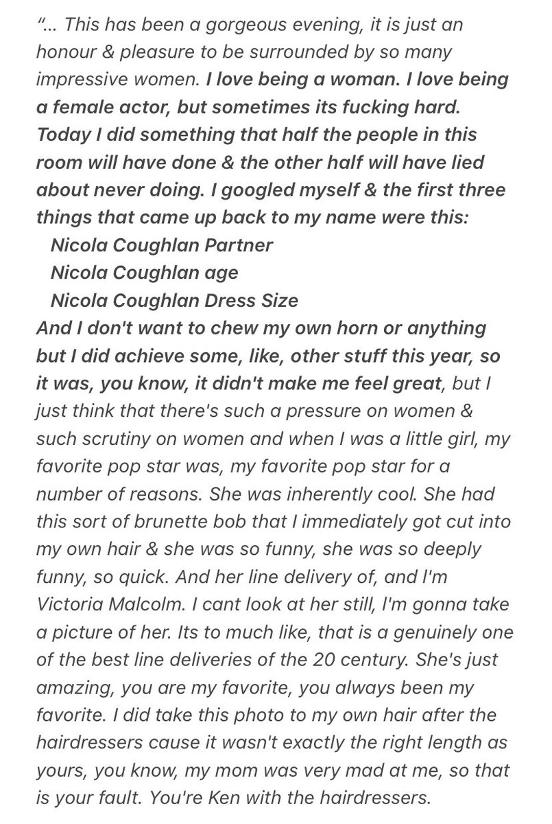 CoughlanBase's tweet photo. ✨Nicola Coughlan’s speech at Harper’s Bazaar Women of the Year 2024 https://t.co/bNw6TpGOtN