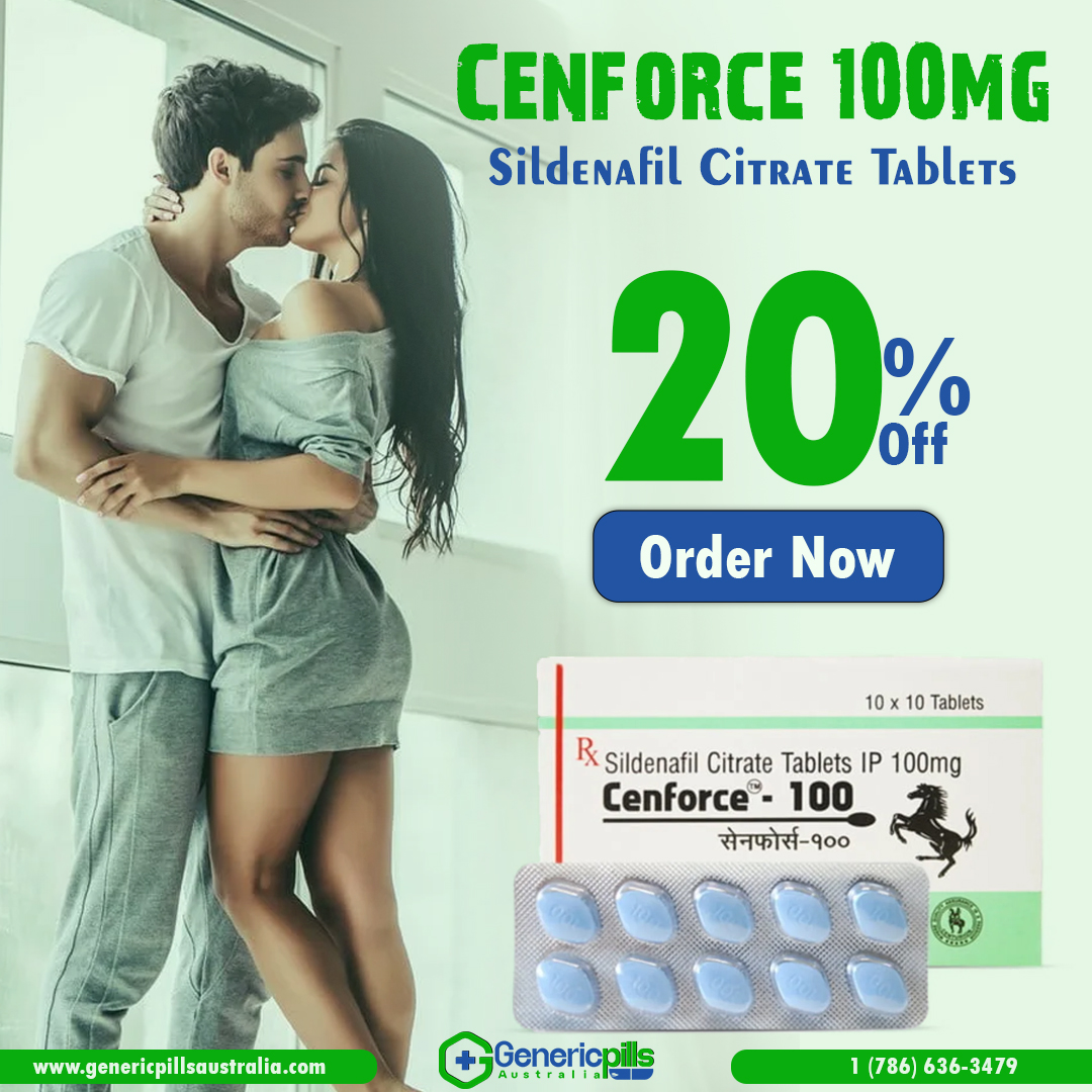 GenericpillsAus's tweet photo. Buy Now 👉 https://t.co/GucN9IQzR5

Rediscover Confidence with Cenforce 100mg – Sildenafil Citrate Tablets

Cenforce 100mg (Sildenafil Citrate) is a trusted and effective solution for enhancing men’s confidence and performance. Known for its fast-acting formula, Cenforce helps in managing erectile dysfunction (ED) by increasing blood flow to the penile area, promoting natural and sustained erections.

💨Main Features:

✨Quick & Effective: Cenforce 100mg starts working within 30-60 minutes, allowing for timely, reliable results.
✨Long-Lasting Formula: Experience effectiveness for up to 4-6 hours, ensuring flexibility and confidence during intimate moments.
✨Clinically Tested & FDA Approved: Contains the well-known active ingredient Sildenafil Citrate, backed by research and proven effective for ED treatment.
✨Easy to Use: Simply take one tablet with water approximately an hour before planned intimacy. No daily dosage required—only when needed.

💨How to Use:

1. Take one Cenforce 100mg tablet with a full glass of water about 30-60 minutes before intimacy.
2. Avoid heavy or fatty meals before taking the tablet, as this can delay its effectiveness.
3. Do not exceed the recommended dosage, and avoid taking more than one tablet within a 24-hour period.

💨Precautions:

✨Consult your doctor before using Cenforce if you have any underlying health conditions.
✨Avoid using this product with nitrates or medications that can interact with Sildenafil.
✨This product is intended only for men over 18 years and is not for use by women or minors.

Why Choose Cenforce 100mg?Cenforce 100mg is a trusted choice for those seeking a reliable and affordable ED solution. With its proven formula, this tablet empowers you to take control of your performance and intimacy, restoring confidence and spontaneity in your life.

#Cenforce100 #SildenafilCitrate #EDSolution #MaleHealth #ConfidenceBooster #BetterTogether  #Intimacy