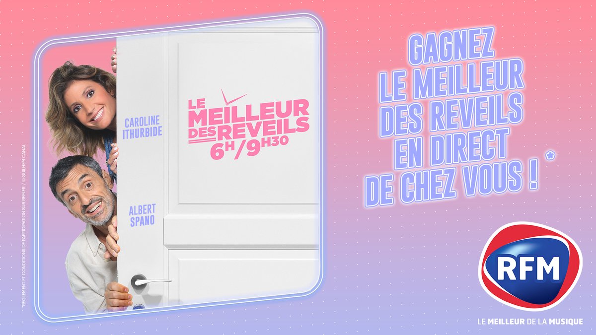 RFMFrance's tweet photo. [#Jeu] 💥 Et si toute l'équipe du #MeilleurDesRéveils venait chez vous ? ⏰

📌 A l’occasion du concert événement #RFMParty90, le 13 décembre à Bordeaux, Albert &amp; Caro débarquent dans votre salon pour une émission spéciale en direct ! ✨ 👉 https://t.co/LgYkHZLnyc https://t.co/hNKBFPzavn