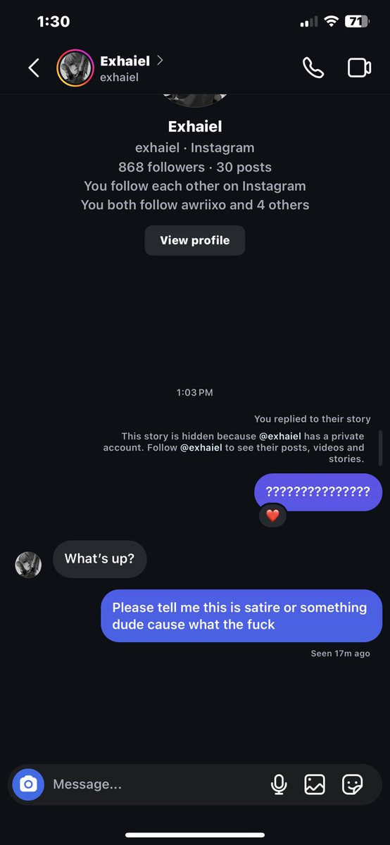 I don’t care I’ll put this on main 
Exhaiel voted for Trump. 

I wanted an explanation here but unfriending me and then going private was all I got. You think you know someone, man. 

Immediately unfollowed, blocked, kicked and banned. 

Eat shit.