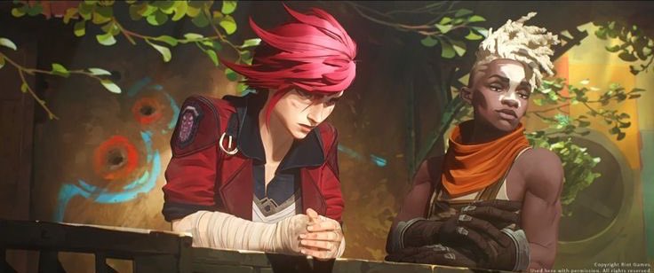 _lesvian's tweet image. "hey vi-"
"*sniff* that's what caitlyn used to call me....."
"yea cause that's your fucking name"