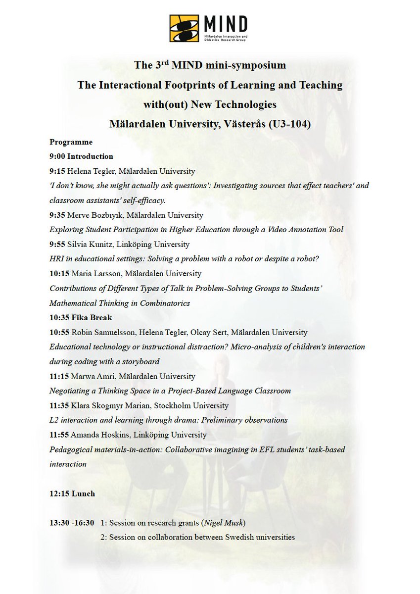 The programme for our 3rd MIND mini-symposium is now out!