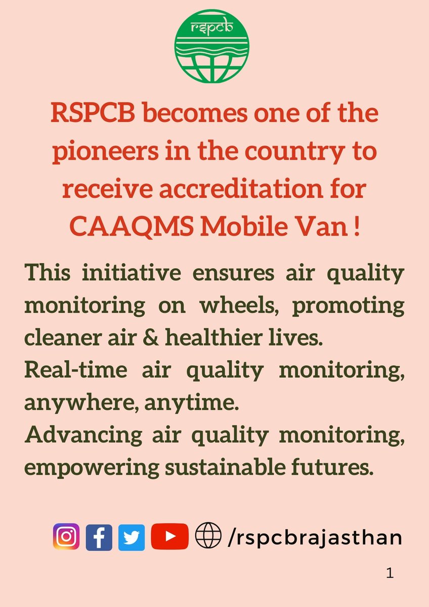RSPCB_official's tweet photo. RSPCB becomes one of the pioneers in the country to receive accreditation for CAAQMS Mobile Van!
#rspcbpost #rspcbinnews #caaqms #mobilevan https://t.co/a8QdDPu9zv