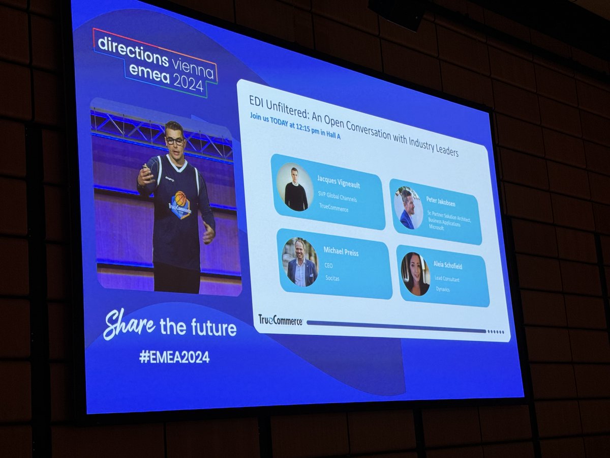 #DirectionsEMEA day one, let's go! 

We've arrived and we couldn't t be more excited to experience what this years' Directions has to offer. 

Starting with a great keynote from <a href="/TrueCommerce/">TrueCommerce</a>, including shout out for Dynavics as Aleia will be joining them on stage later today.