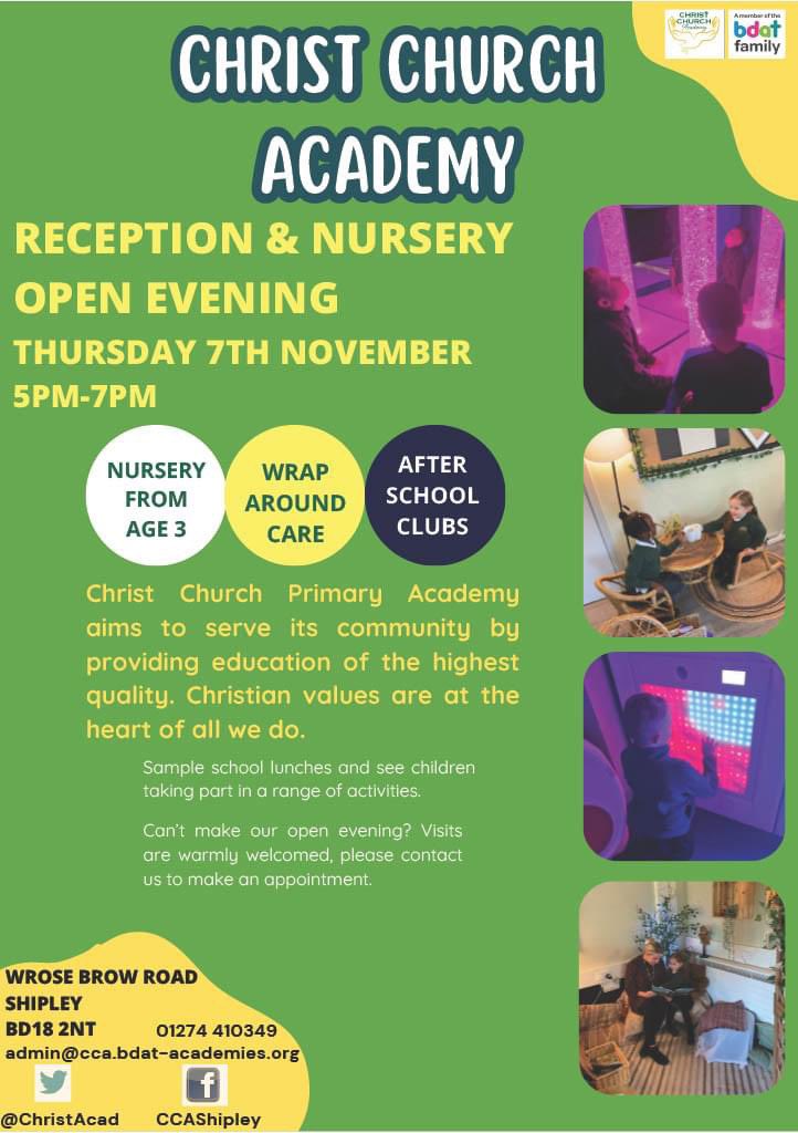 Our open evening is tomorrow! If you are looking for a primary school place pop in and see our fantastic school! Meet our children and try our school dinners - we look forward to meeting you! #WeAreBDAT