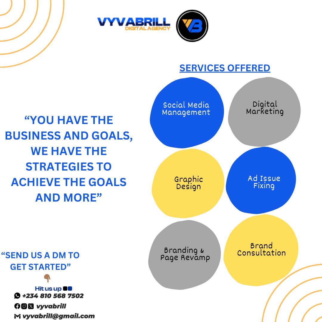 vyvabrill's tweet photo. Grow📈 Thrive💫 Succeed🤝
.
.
Get expert guidance for your business goals💥
.
Let's grow your business together
#businessgrowthstrategies
#socialmediamanagement #digitalsolutions #successpartner #vyvabrill https://t.co/jGEFx29nVb