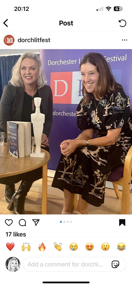 I love talking to other authors and I was lucky enough to interview some fabulous people in recent weeks. Here is the brilliant Victoria Hislop at Dorchester Lit Fest. We talked about her terrific new book, The Figurine and her experience on the Greek Strictly Come Dancing…